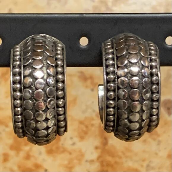 John Hardy Earrings Sterling Silver Dots Post Backs Vintage